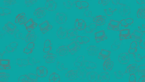 Repeating abstract shapes on teal background, suitable for backgrounds Video stock 334602400