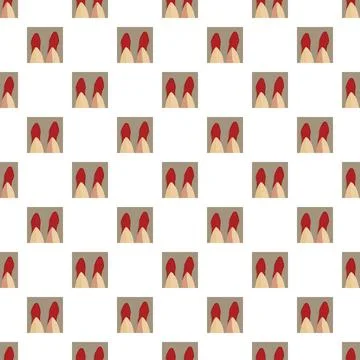 Repeating abstract shoe pattern in red and beige Stock Illustration