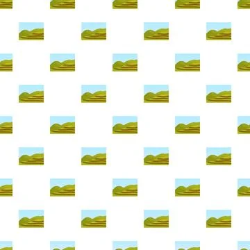 Repeating agriculture landscape pattern with green rice fields 스톡 일러스트