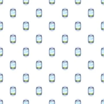 Repeating airplane window pattern showing journey and travel イラスト素材