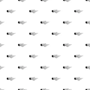 Repeating aluminum foil roll pattern on white background Stock Illustration