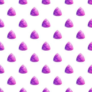 Repeating amethyst crystal gems seamless pattern background Stock Illustration