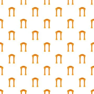 Repeating ancient architectural archway pattern on white background Illustrazione stock