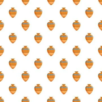 Repeating ancient ceramic jars pattern background ornament Stock-Illustration