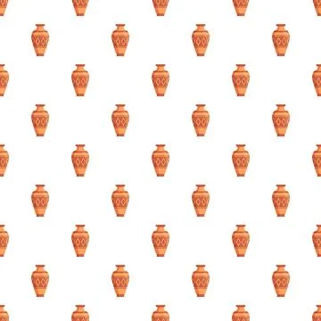 Repeating ancient greek vase pattern with geometric decoration Stock Illustration