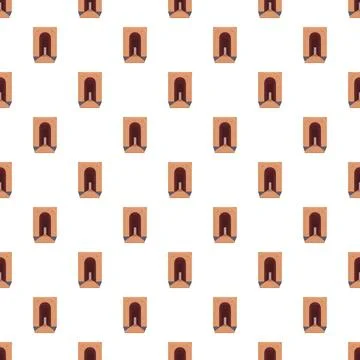 Repeating ancient tunnel archway pattern on white background Stock Illustration