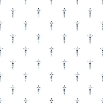 Repeating android characters creating a seamless background pattern Stock Illustration