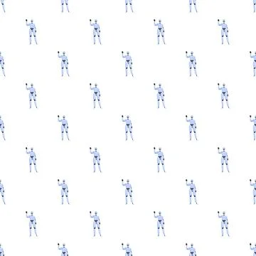 Repeating android robots greeting seamless pattern background イラスト素材