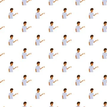 Repeating angry man pointing frustrating switch pattern Ilustração Stock