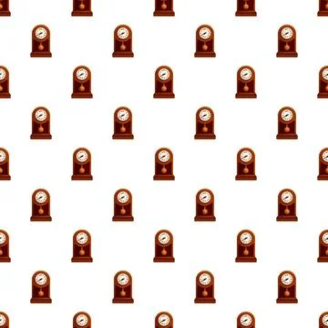 Repeating antique pendulum clocks creating a seamless background pattern イラスト素材