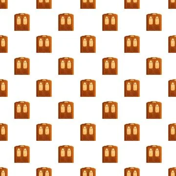 Repeating antique wooden door pattern on white background Stock Illustration