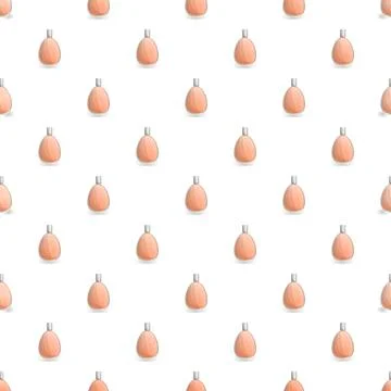 Repeating apricot cosmetic bottle pattern seamless background Illustrazione stock