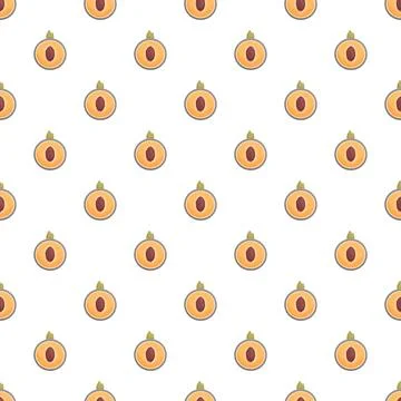 Repeating apricot halves pattern on white background Illustrazione stock