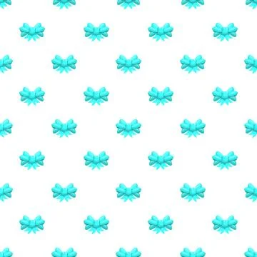 Repeating aqua blue bow pattern on white background Stock Illustration