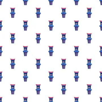 Repeating arcade game machine pattern on white background 스톡 일러스트
