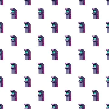Repeating arcade game machines forming seamless pattern Stock Illustration