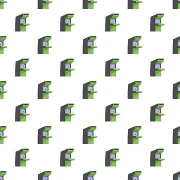 Repeating arcade game machines forming a seamless pattern Stock Illustration