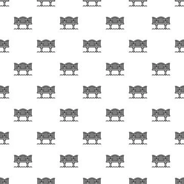 Repeating arch bridge pattern design on white background Ilustración de archivo