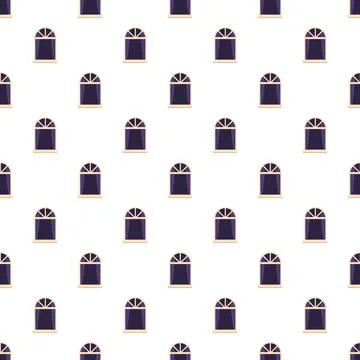 Repeating arched window pattern creating seamless background 库存插图