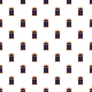 Repeating arched windows pattern forming seamless background Stockillustratie