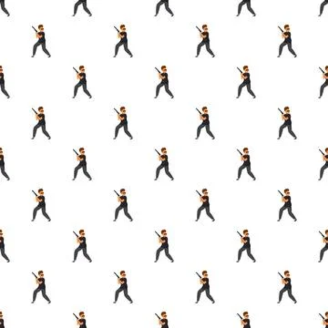 Repeating armed guard pattern in protecting concept illustration Stock Illustration