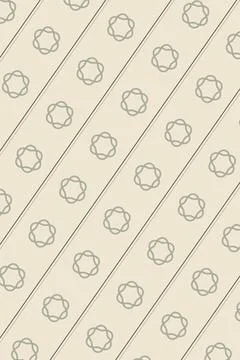 A repeating arrangement of outlined interwoven loop motifs and narrow diago.. Stock-Illustration