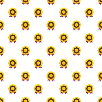 Repeating award medal rosettes pattern background Stock Illustration