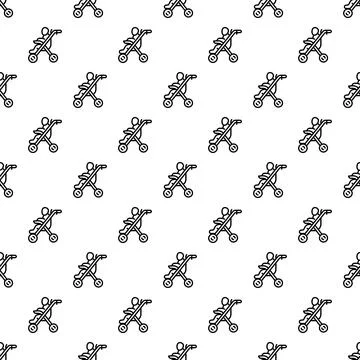 Repeating baby stroller pattern illustrating childhood and parenthood Stock Illustration