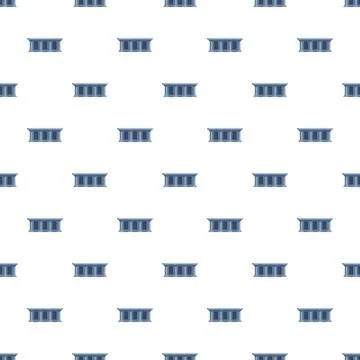 Repeating balcony railing icon pattern on white background Illustrazione stock
