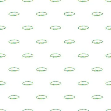 Repeating bead necklace pattern on white background Stock Illustration