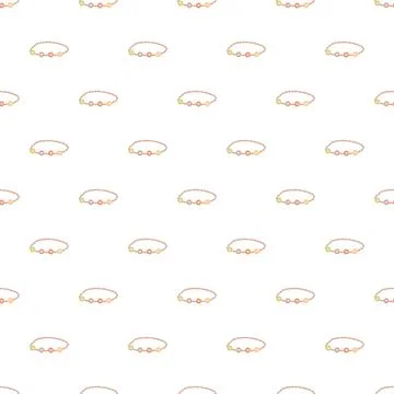 Repeating beaded bracelet pattern with heart beads Stock Illustration