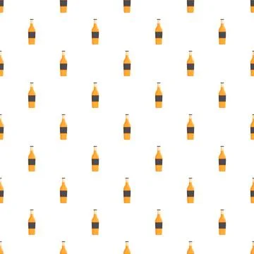 Repeating beer bottles creating a vibrant beverage pattern 스톡 일러스트
