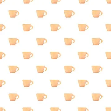 Repeating beige coffee cups forming seamless pattern Stock Illustration
