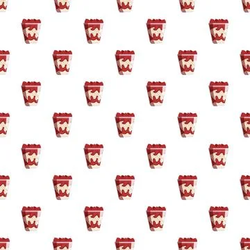 Repeating berry yogurt dessert pattern on white background イラスト素材