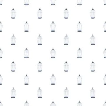 Repeating bird cages creating a seamless pattern background 库存插图
