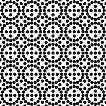Repeating black and white circle pattern イラスト素材