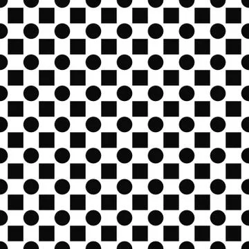 Repeating black and white square circle pattern Stockillustratie