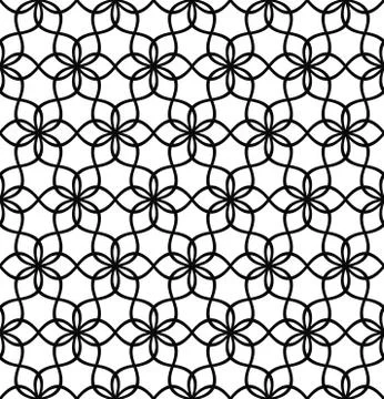 Repeating black and white wave line pattern Stock Illustration