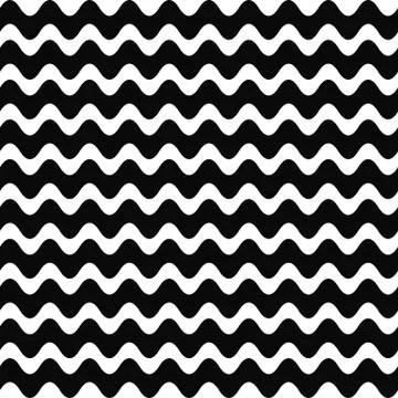 Repeating black and white wave pattern Stock Illustration