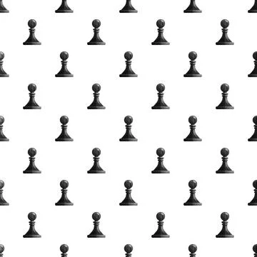 Repeating black chess pawns seamless pattern background Stock Illustration