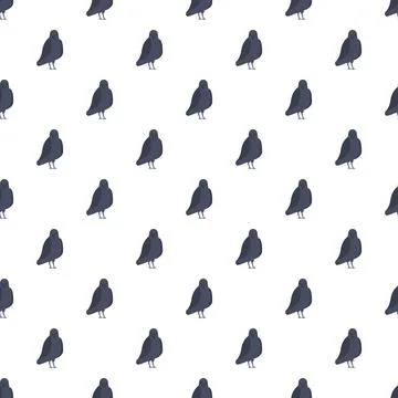 Repeating black crow birds creating seamless pattern background 스톡 일러스트