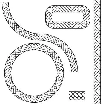 Repeating Black Rope Pattern Icon Illustrazione stock