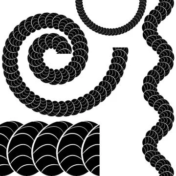 Repeating Black Rope Pattern Icon Illustrazione stock