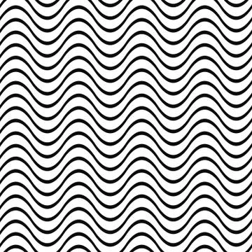 Repeating black white wave pattern Stock Illustration