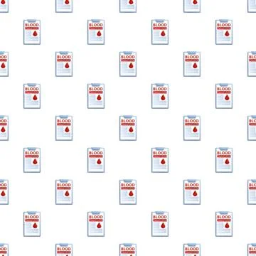Repeating blood transfusion form pattern creating healthcare texture Stock Illustration