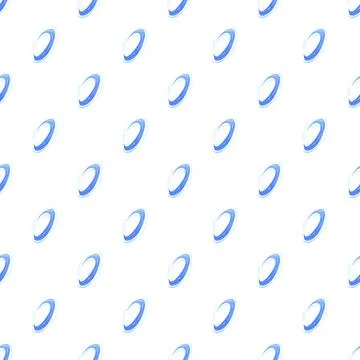 Repeating blue abstract oval shapes seamless pattern Stock Illustration