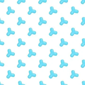 Repeating blue abstract three leaf clover shapes pattern Stock Illustration