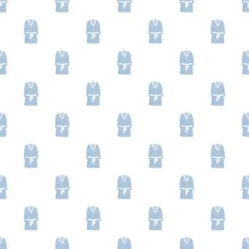 Repeating blue bathrobe pattern symbolizing relaxation and comfort Stock Illustration