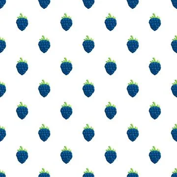 Repeating blue blackberry pattern creating seamless background 库存插图