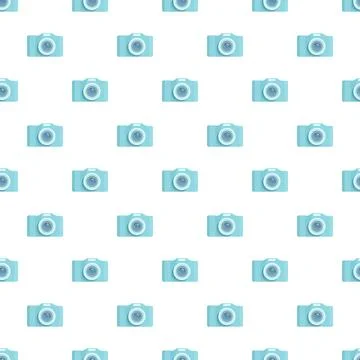 Repeating blue camera pattern on white background 스톡 일러스트